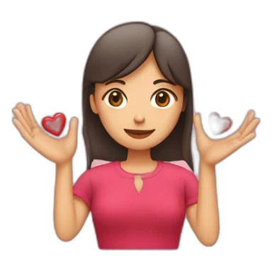 Mujer formando corazón con las manos  sticker