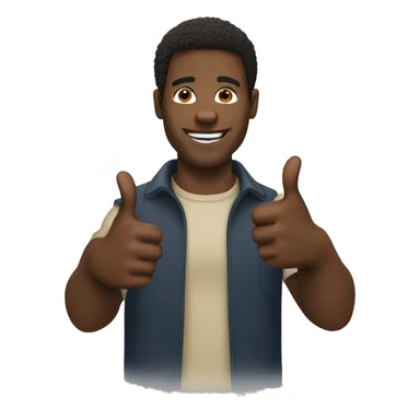 Black man with thumbs up sticker