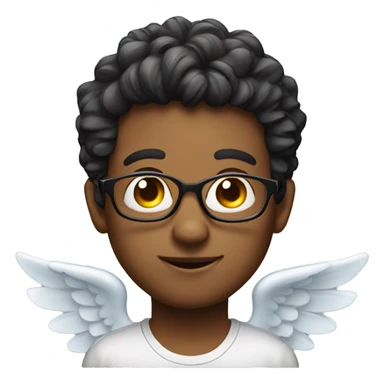 nerd face with angel halo sticker