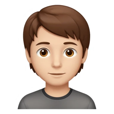 a boy with brown hair and brown eyes sticker