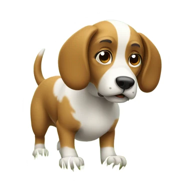 Dog in grass hunting mouse sticker