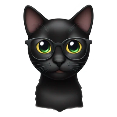 Black cat with eyeglasses sticker