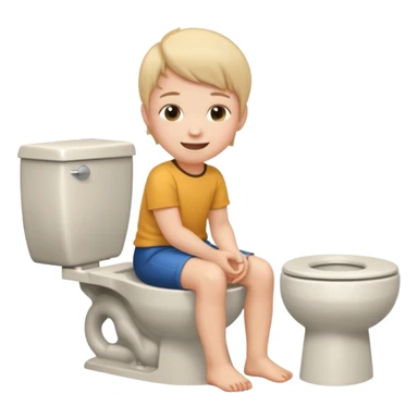 KID SITTING ON TOILET POOPING sticker