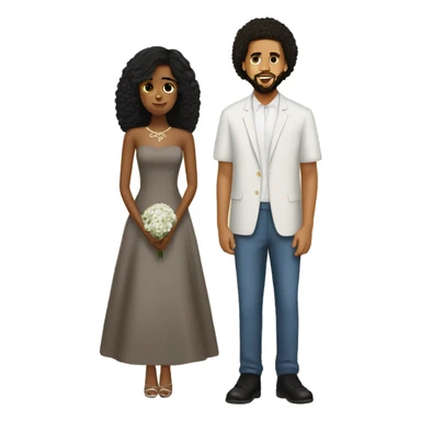 J.Cole marrying brown girl with black hair  sticker