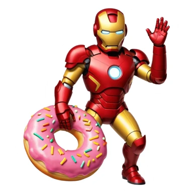 Iron man in donut sticker