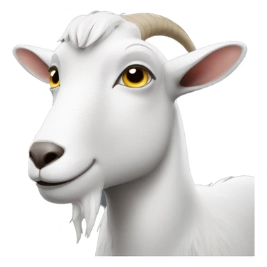 a grey and white goat squinting its eyes sticker