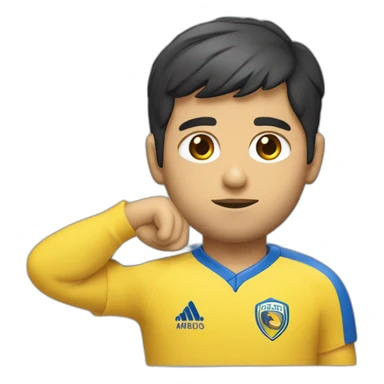 Portero rubio con ojos azules y camiseta amarilla sticker