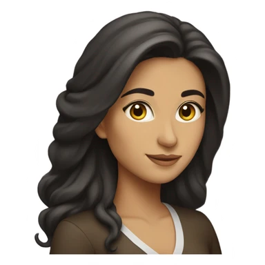 Persian woman with long dark brown hair sticker