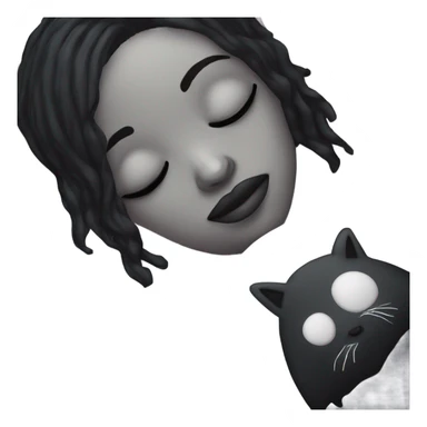 Goth girl sleeping in pillow sticker