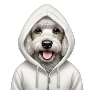 Poodle wearing a hoodie  sticker