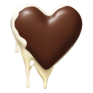 chocolate heart dipped in milk sticker
