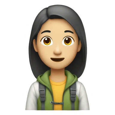 an adult asian camper sticker