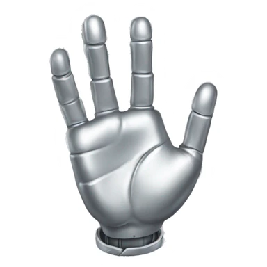 silver bionic waving hand sticker