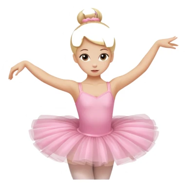 aestethic blonde girl doing ballet, with a pink tutu, bun sticker