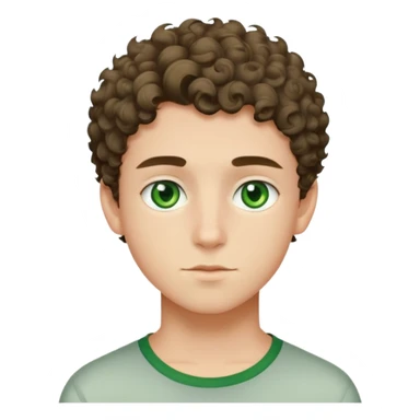 Adolescents beau qui est un peu une racaille avec les cheveux court bouclés et des yeux vert sticker