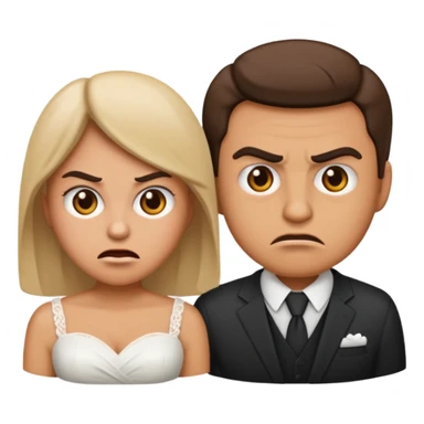 married couple arguing, emoji style, both with angry faces sticker