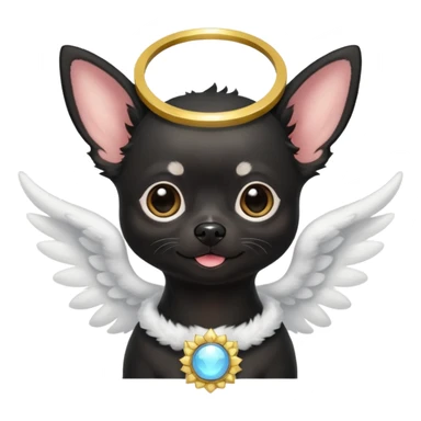 Black chihuahua with halo sticker