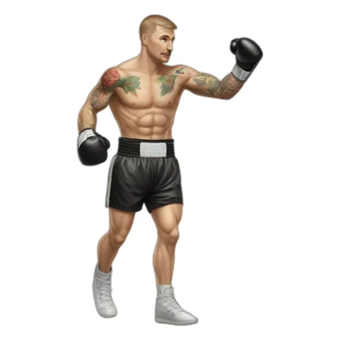Boxing sportsman Russian 20 old tatto in skin sticker