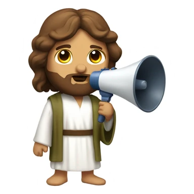 Jesus with a megaphone sticker