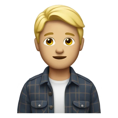 blonde man wearing a flannel sticker