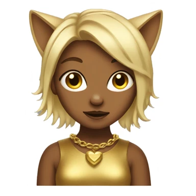 cat girl with gold hair sticker