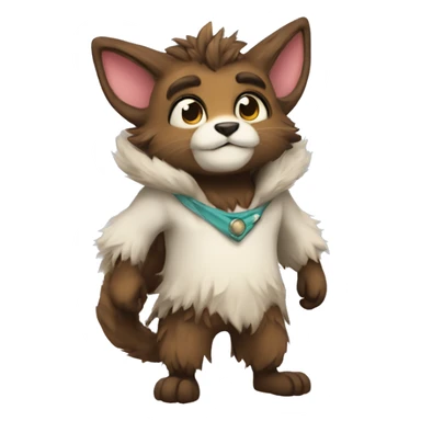 Fantasy furry anthropomorphic full body sticker