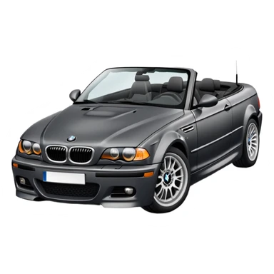 Dark gray BMW E46 convertible black interior sticker