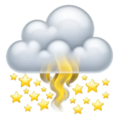 Black cloud with shiny yellow stars sticker