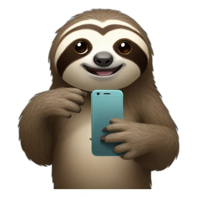 sloth on phone sticker