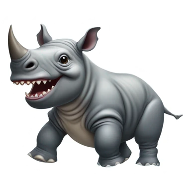 Baby rhino riding a shark sticker