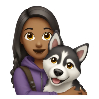 Girl holding a husky sticker