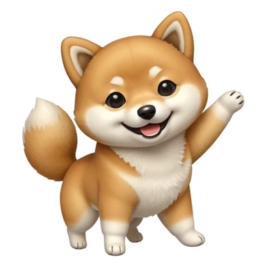happy shiba inu dancing sticker