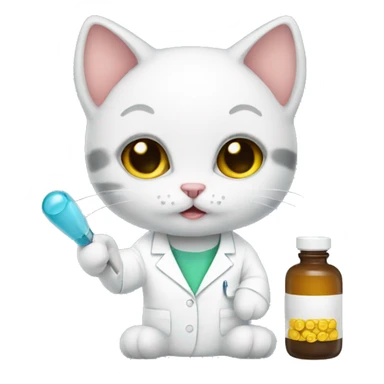 Kitten pharmacist sticker