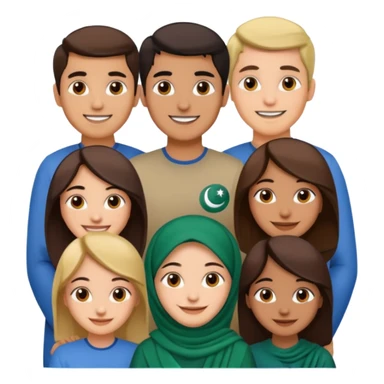 A group of young Pakistani people sitting around and sharing knowledge sticker