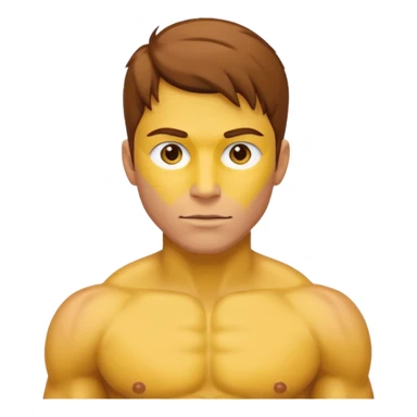 Male core muscles yellow default skin and hair sticker