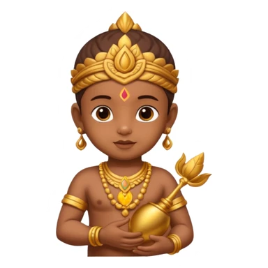 Cute baby murugan with vel and mayil sticker