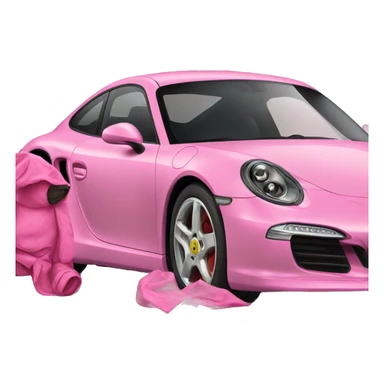 Pink porche sticker