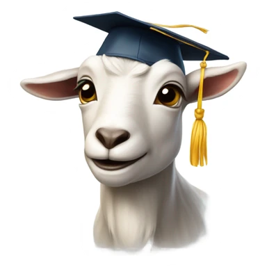 smirking goat with graduation hat sticker