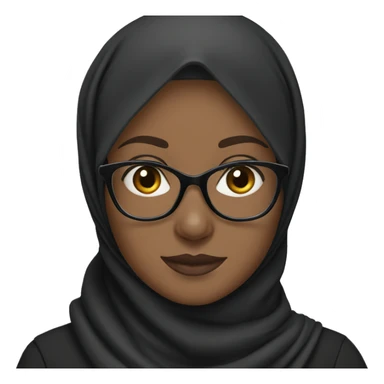black hijab, glasses, light skin sticker