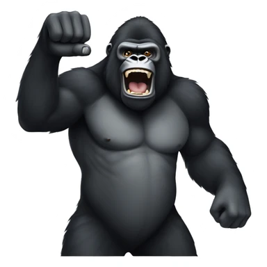 A gorilla waving his fist sticker