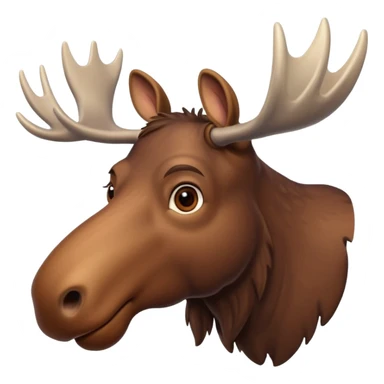 A high-resolution digital illustration of a noble moose portrait in a clean, semi-realistic style. The noble moose is shown head on sticker