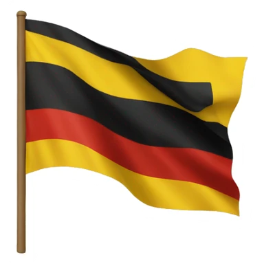 Black and red flag with medium yellow circle in the middle sticker