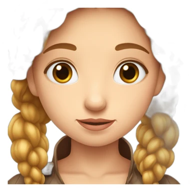 Une fille au cheveu châtain boucler et aux yeux marron qui souris sticker