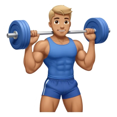 buff guy blue shorts foam-rolling lats muscle sticker