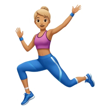 Person doing aerobics workout, jumping with enthusiasm in a gym sticker