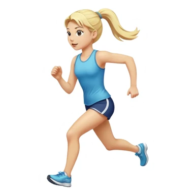 Blonde girl with ponytail running sticker