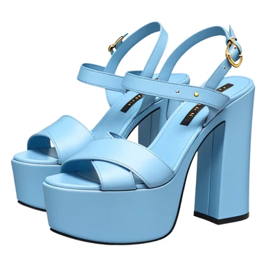 Platform Prada sandals pastel blue sticker