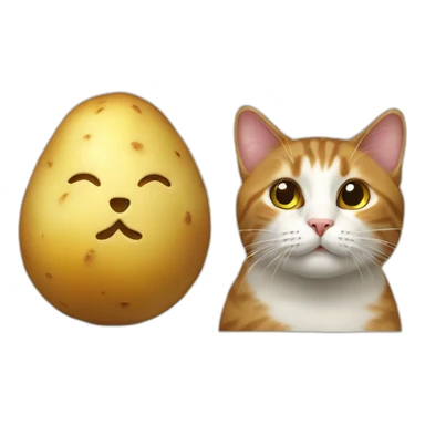 cat and potato  sticker