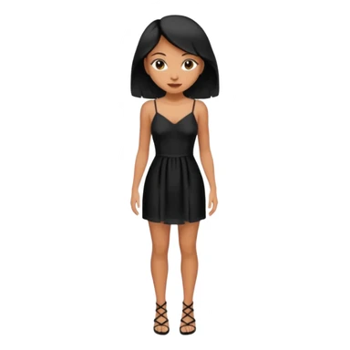 Strappy short black dress made of silk sticker