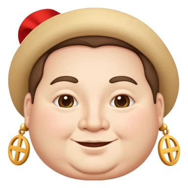happy fat face with Italian symbols sticker